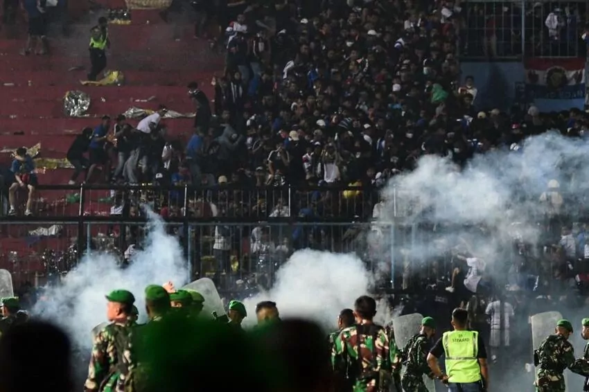 two released, one policeman arrested for indonesia stadium crush