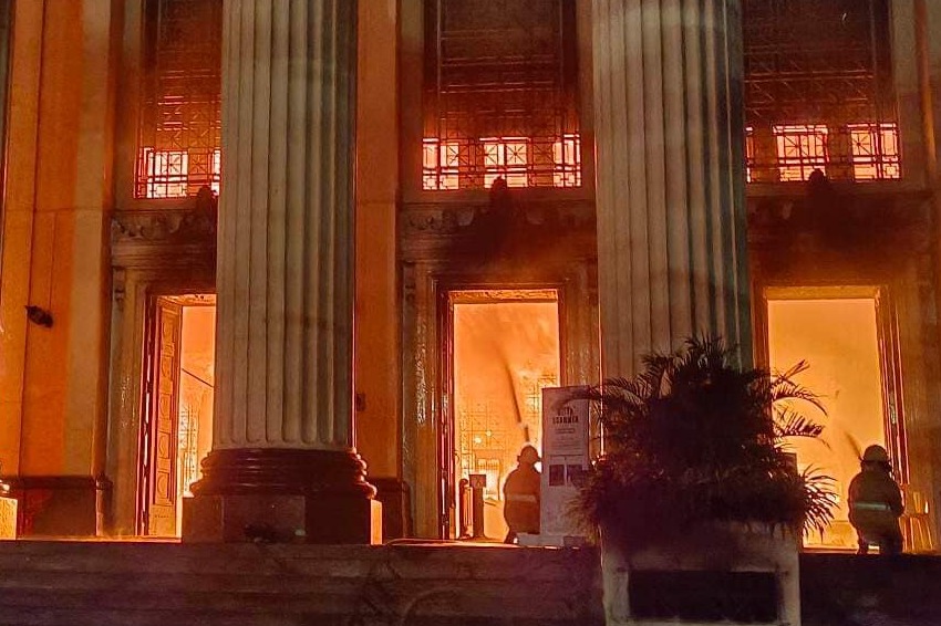 manila central post office engulfed in massive fire, heritage site at risk