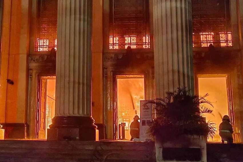 manila central post office engulfed in massive fire, heritage site at risk