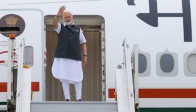 indian prime minister modi departs for three day visit to france and the uae