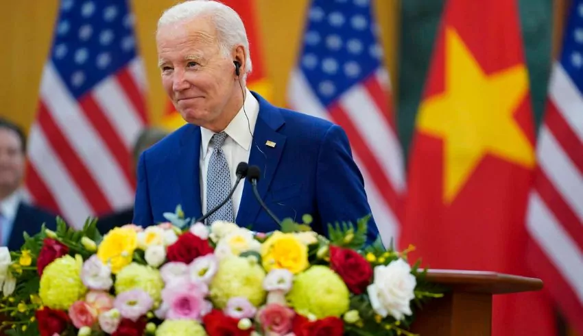Biden lands in Hanoi as US and Vietnam look to expand ties