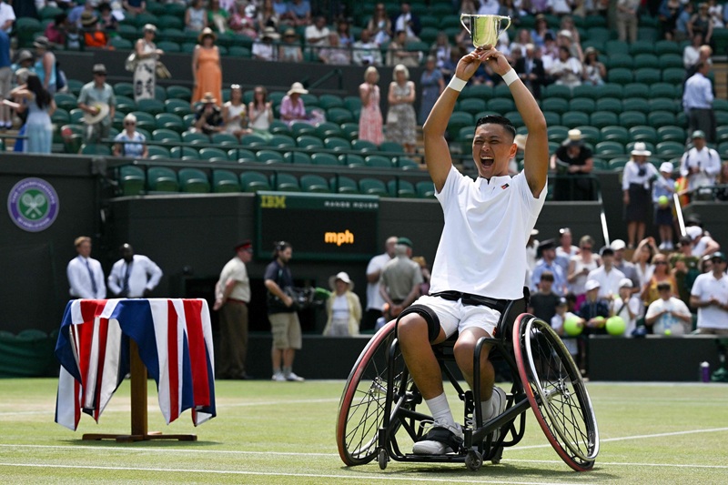 Japan’s Tokito Oda wins second Wimbledon wheelchair title