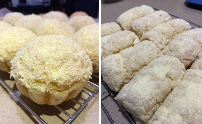 cheese rolls and ensaymada